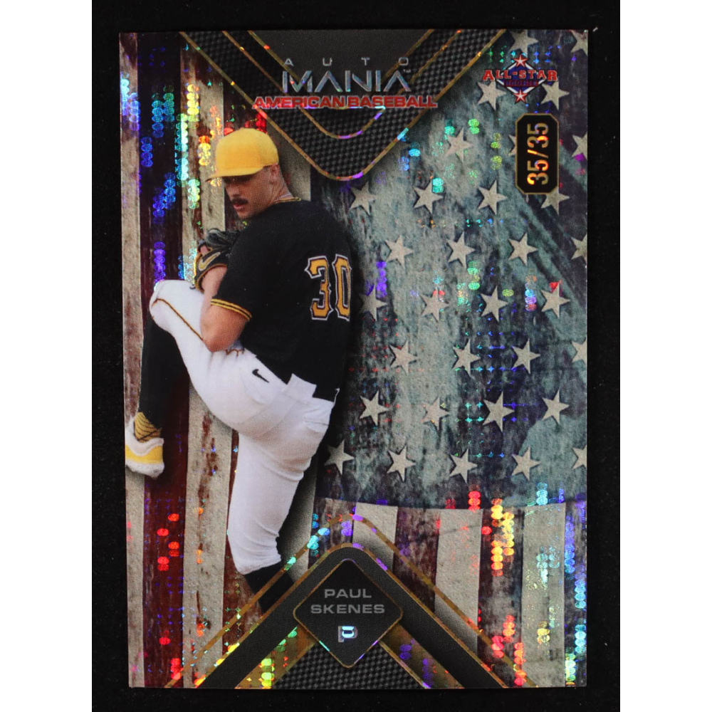 Paul Skenes 2024 Wild Card Auto Mania American Flag Triangle #AMATPS #35/35 RC at PristineAuction.com