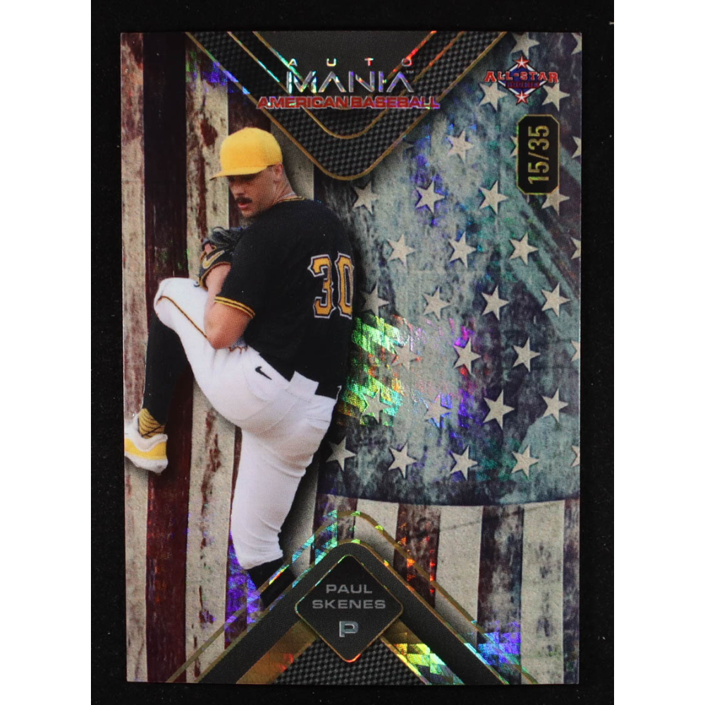 Paul Skenes 2024 Wild Card Auto Mania American Flag Triangle All-Star #AMATPS #15/35 RC at PristineAuction.com