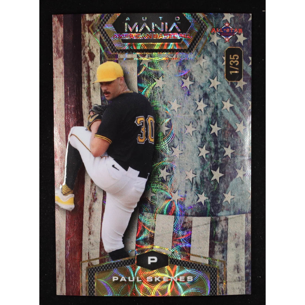 Paul Skenes 2024 Wild Card Auto Mania American Flag Hex Kaleidoscope All-Star #AMAHPS #1/35 RC at PristineAuction.com