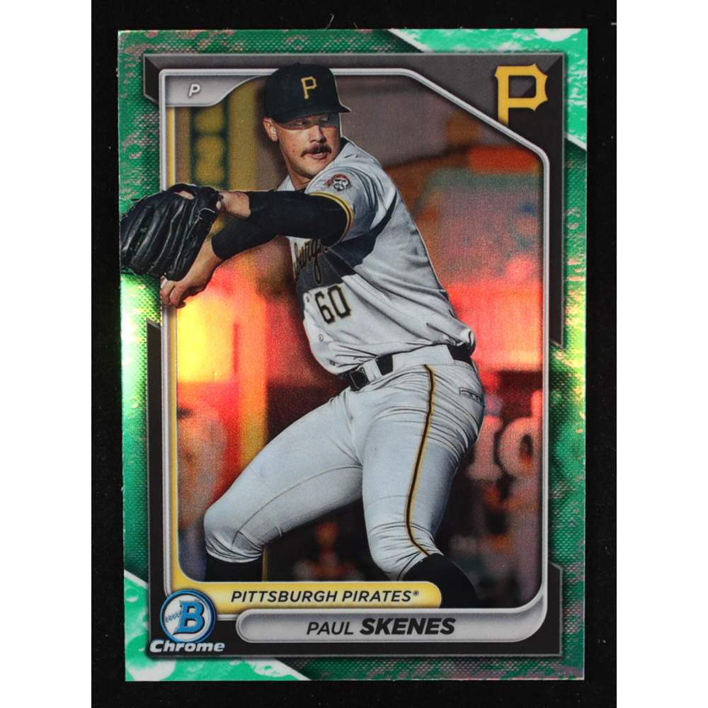 Paul Skenes 2024 Bowman Chrome Prospects Lunar Glow Refractors #BCP125 RC at PristineAuction.com