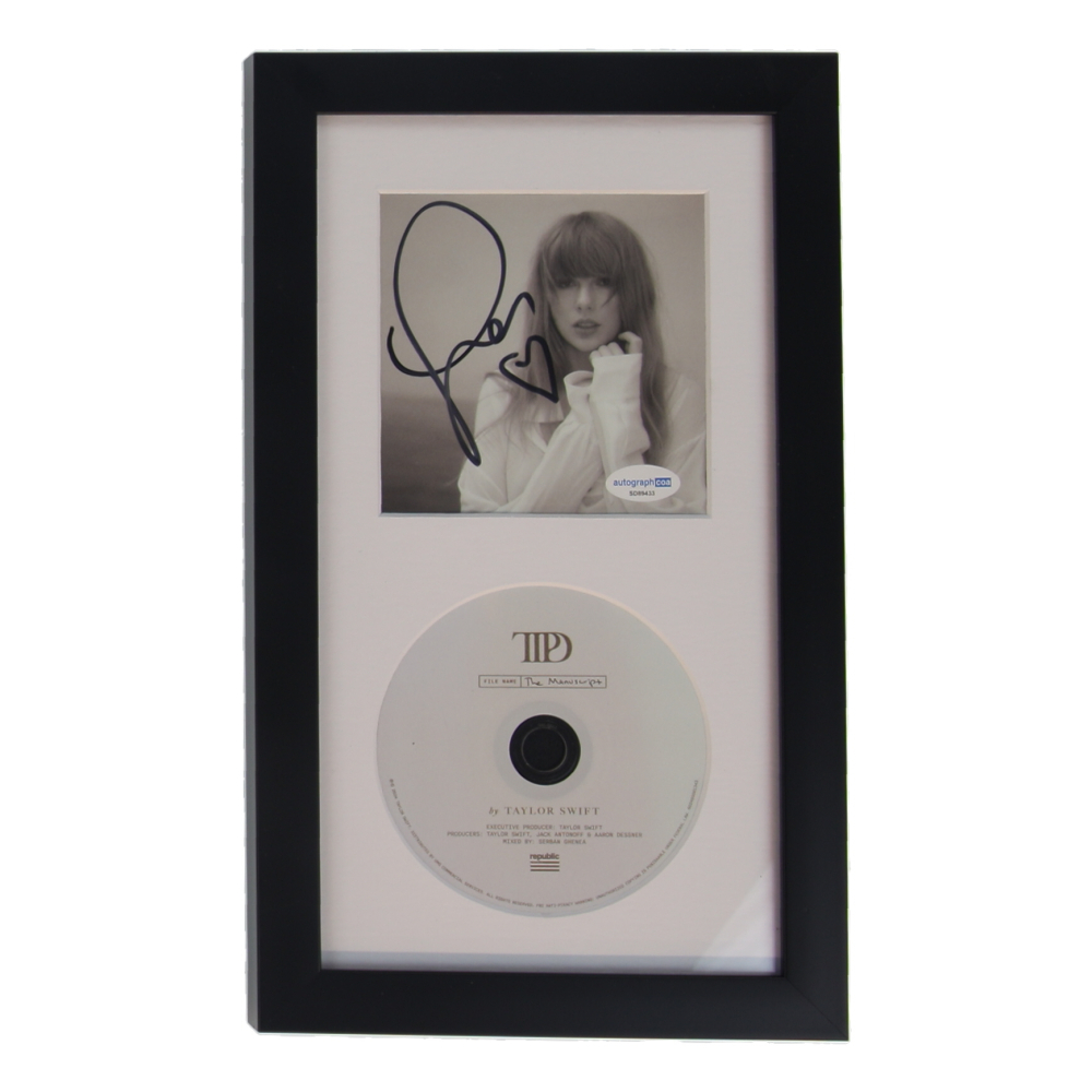 Taylor Swift Signed Custom Framed "The Tortured Poets Department" CD Album Insert Display with Disc (ACOA) at PristineAuction.com