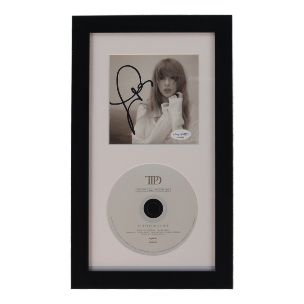 Taylor Swift Signed Custom Framed "The Tortured Poets Department" CD Album Insert Display with Disc (ACOA) at PristineAuction.com