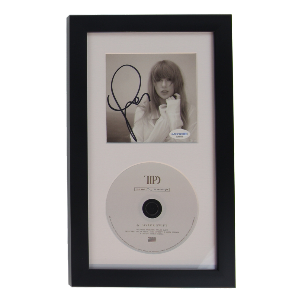Taylor Swift Signed Custom Framed "The Tortured Poets Department" CD Album Insert Display with Disc (ACOA) at PristineAuction.com