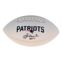 John Hannah Signed Patriots Logo Football Inscribed "HOF 91" (Schwartz) at PristineAuction.com