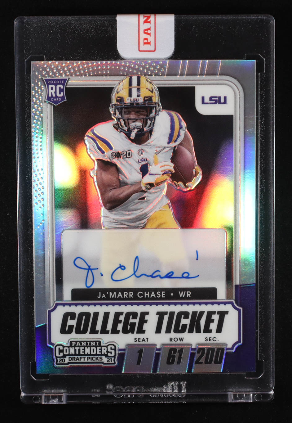 Ja'Marr Chase 2021 Panini Contenders Draft Picks #115A AU VAR EXCH RC at PristineAuction.com Ja'Marr Chase 2021 Panini Contenders Draft Picks #115A AU VAR EXCH RC at PristineAuction.com