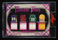 Kobe Bryant / LeBron James / Larry Bird / Kareem Abdul-Jabbar 2024 Leaf Ultimate Fabled Four Pink #FF2 #3/6 at PristineAuction.com