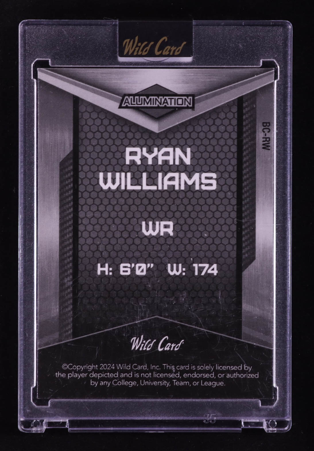 Ryan Williams 2024 Alumination Clear RC #10/18 at PristineAuction.com Ryan Williams 2024 Alumination Clear RC #10/18 at PristineAuction.com