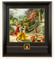 Thomas Kinkade "Snow White" Custom Framed Print Display with LE Imagineers Only Stained Glass Pin at PristineAuction.com