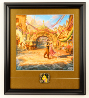 Thomas Kinkade "Tangled" Custom Framed Print Display with LE Imagineers Only Stained Glass Pin at PristineAuction.com