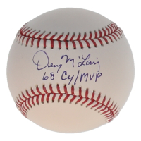 Denny McLain Signed OML Baseball Inscribed "68 Cy, MVP" (Schwartz) at PristineAuction.com