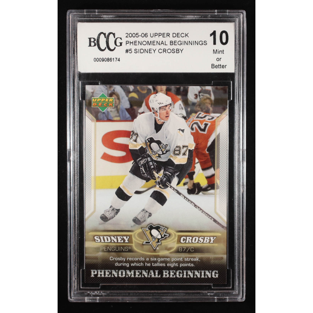 Sidney Crosby 2005-06 Upper Deck Phenomenal Beginnings #5 RC (BCCG 10) at PristineAuction.com