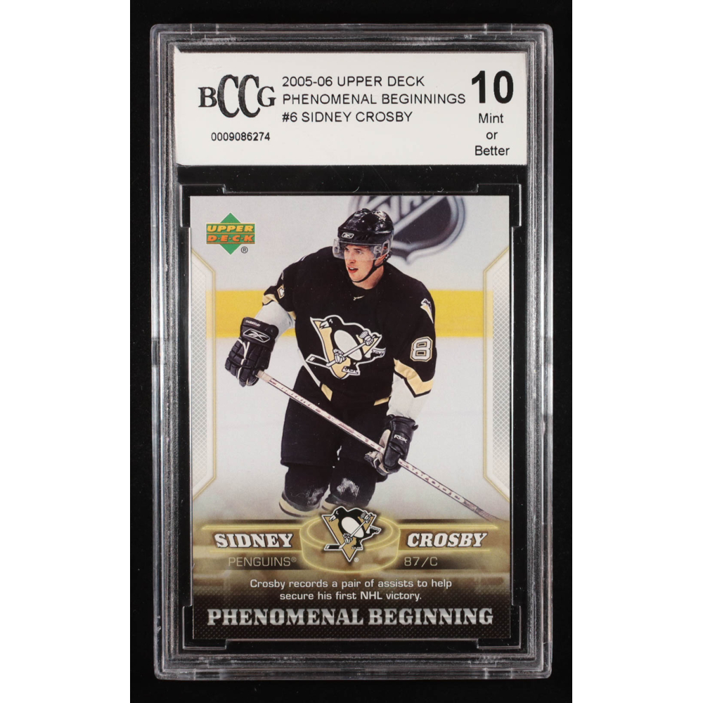 Sidney Crosby 2005-06 Upper Deck Phenomenal Beginnings #6 RC (BCCG 10) at PristineAuction.com