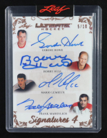 Gordie Howe / Bobby Hull / Mario Lemieux / Frank Mahovlich 2023 Leaf Ultimate Hockey Signatures 4 Bronze #5/10 at PristineAuction.com