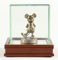Vintage Mickey Mouse Disneyland Brass Souvenir Figure with Display Case at PristineAuction.com