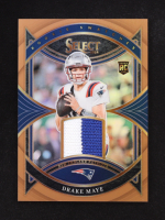 Drake Maye 2024 Select Rookie Swatches Prizm Copper #21 #21/49 RC at PristineAuction.com