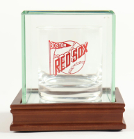 Vintage Boston Red Sox Drinking Glass In Display Case at PristineAuction.com