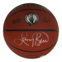 Larry Bird Signed Celtics Logo NBA Basketball (Schwartz & Bird) at PristineAuction.com