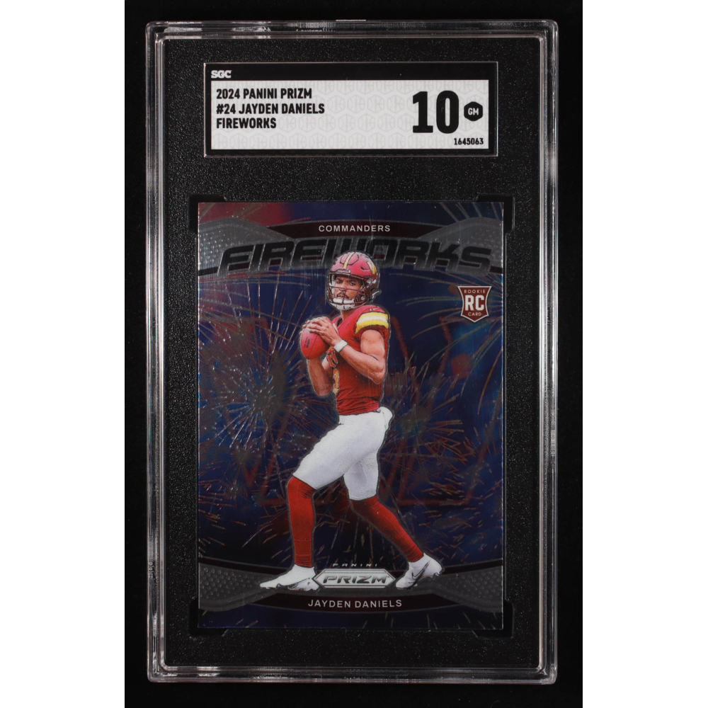Jayden Daniels 2024 Panini Prizm Fireworks #24 RC (SGC 10) at PristineAuction.com