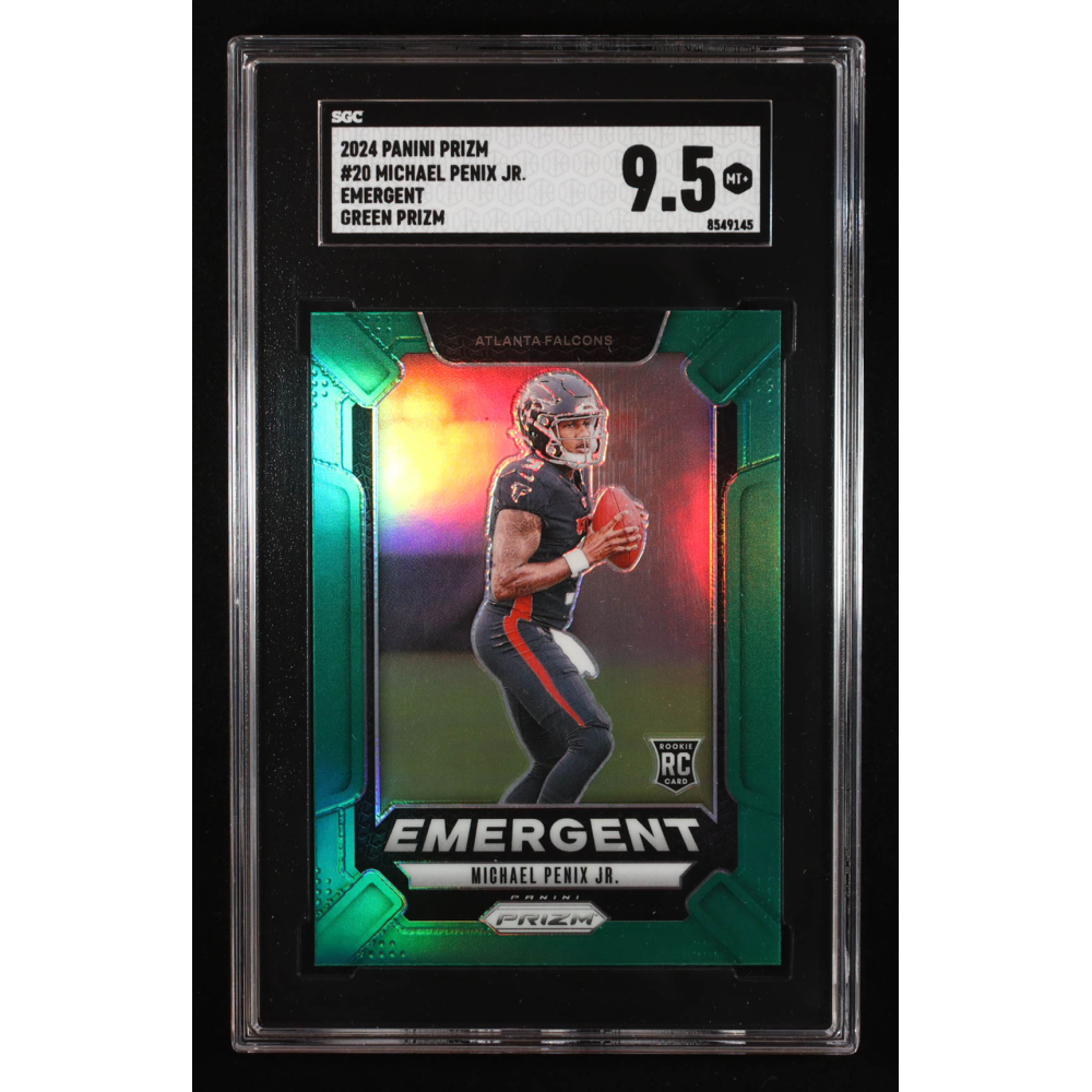Michael Penix Jr. 2024 Panini Prizm Emergent Prizms Green #20 RC (SGC 9.5) at PristineAuction.com
