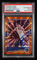 Stephen Curry Signed 2020-21 Donruss Holo Orange Laser #41 (PSA) at PristineAuction.com