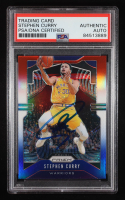 Stephen Curry Signed 2019-20 Panini Prizm Prizms Red White and Blue #98 (PSA) at PristineAuction.com