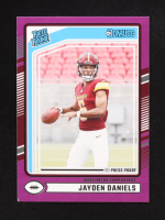 Jayden Daniels 2024 Donruss Press Proof Purple RR #389 RC at PristineAuction.com