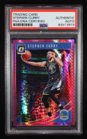 Stephen Curry Signed 2018-19 Donruss Optic Pink Hyper #2 (PSA) at PristineAuction.com