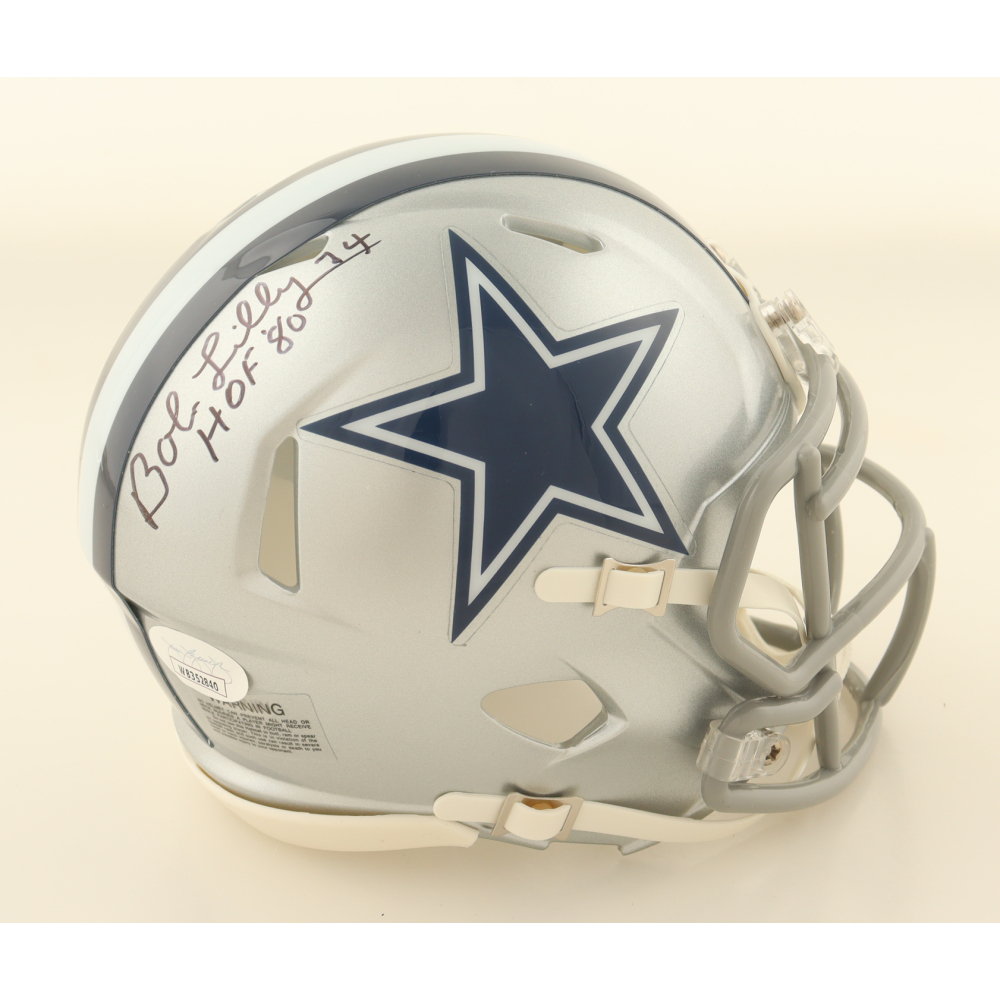 Bob Lilly Signed Cowboys Speed Mini Helmet Inscribed "HOF 80" (JSA) at PristineAuction.com