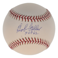 Bob Feller Signed OML Baseball Inscribed "HOF 62" (PSA) at PristineAuction.com