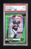 Brock Bowers 2024 Panini Prizm Prizms Neon Green Pulsar #315 RC (PSA 9) at PristineAuction.com