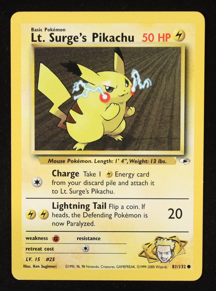 Lt. Surge's Pikachu Pokemon 2000 Gym Heroes #81 at PristineAuction.com Lt. Surge's Pikachu Pokemon 2000 Gym Heroes #81 at PristineAuction.com