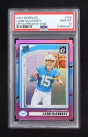 Ladd McConkey 2024 Donruss Optic Rated Rookies Preview Pink #328 RC (PSA 10) at PristineAuction.com