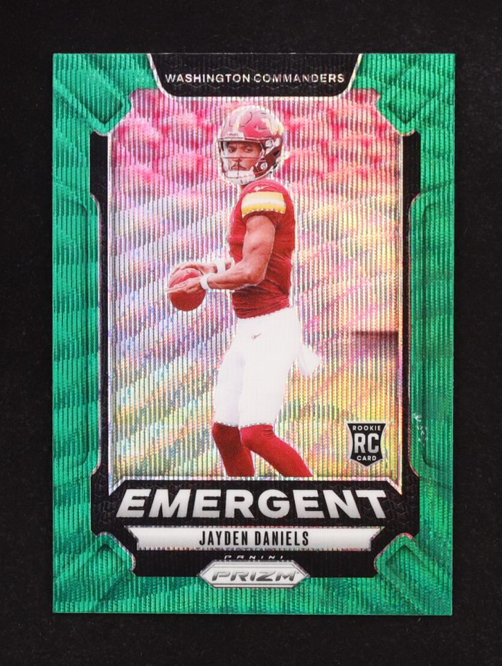 Jayden Daniels 2024 Panini Emergent Prizm Green Wave #2 RC at PristineAuction.com Jayden Daniels 2024 Panini Emergent Prizm Green Wave #2 RC at PristineAuction.com