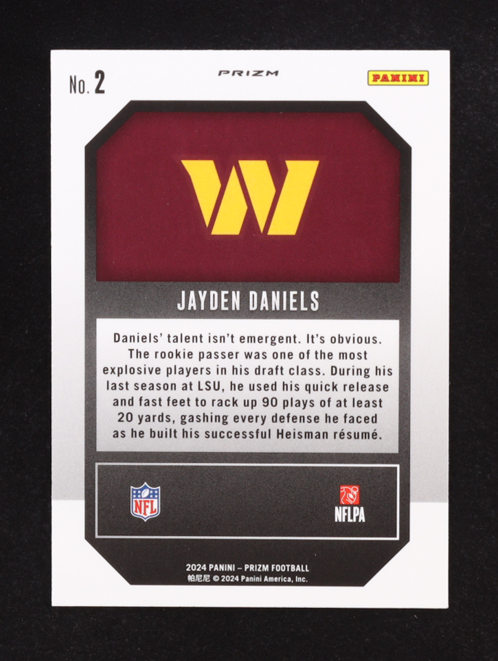 Jayden Daniels 2024 Panini Emergent Prizm Green Wave #2 RC at PristineAuction.com Jayden Daniels 2024 Panini Emergent Prizm Green Wave #2 RC at PristineAuction.com