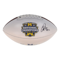 Jaylen Harrell Signed Michigan Wolverines 2023 National Champions Logo Football (Schwartz) at PristineAuction.com