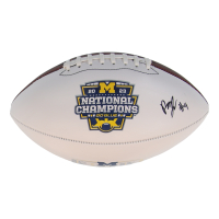 Rod Moore Signed Michigan Wolverines 2023 National Champions Logo Football (Schwartz) at PristineAuction.com