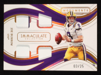 Joe Burrow 2023 Immaculate Collection Collegiate Immaculate Monuments Materials Gold #5 #3/25 at PristineAuction.com