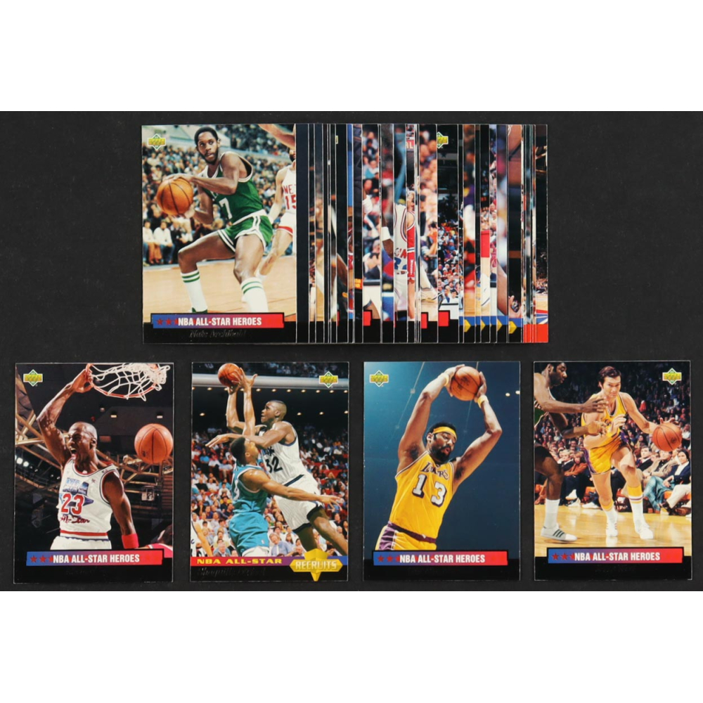 1992-1993 Upper Deck All Star Basketball Set of (40) Cards With Michael Jordan #15, Shaquille O'Neal #34, Wilt Chamberlain #3, Jerry West #10 at PristineAuction.com