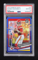 Patrick Mahomes II 2023 Donruss Optic Blue #93 #112/199 (PSA 10) at PristineAuction.com