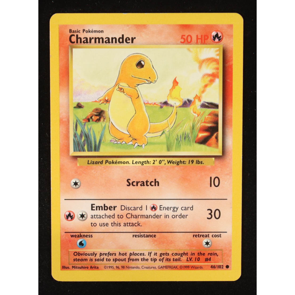 Charmander 1999-00 Pokemon Base Unlimited #46 at PristineAuction.com