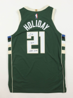 Jrue Holiday Signed Bucks Nike Authentic Jersey Inscribed "2021 NBA Champs" (JSA) at PristineAuction.com