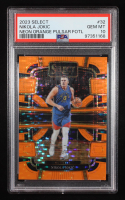 Nikola Jokic 2023-24 Select Prizms Neon Orange Pulsar FOTL #32 #03/15 (PSA 10) at PristineAuction.com