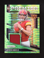Jayden Daniels 2024 Panini Prizm Premier Jerseys Neon Green Pulsar #2 RC at PristineAuction.com