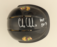 Chris Chelios Signed Blackhawks Mini Helmet Inscribed "HOF 2013" (Schwartz) at PristineAuction.com