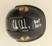 Chris Chelios Signed Blackhawks Mini Helmet Inscribed "HOF 2013" (Schwartz) at PristineAuction.com