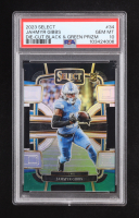 Jahmyr Gibbs 2023 Select Prizm Black and Green Die Cut #34 RC (PSA 10) at PristineAuction.com