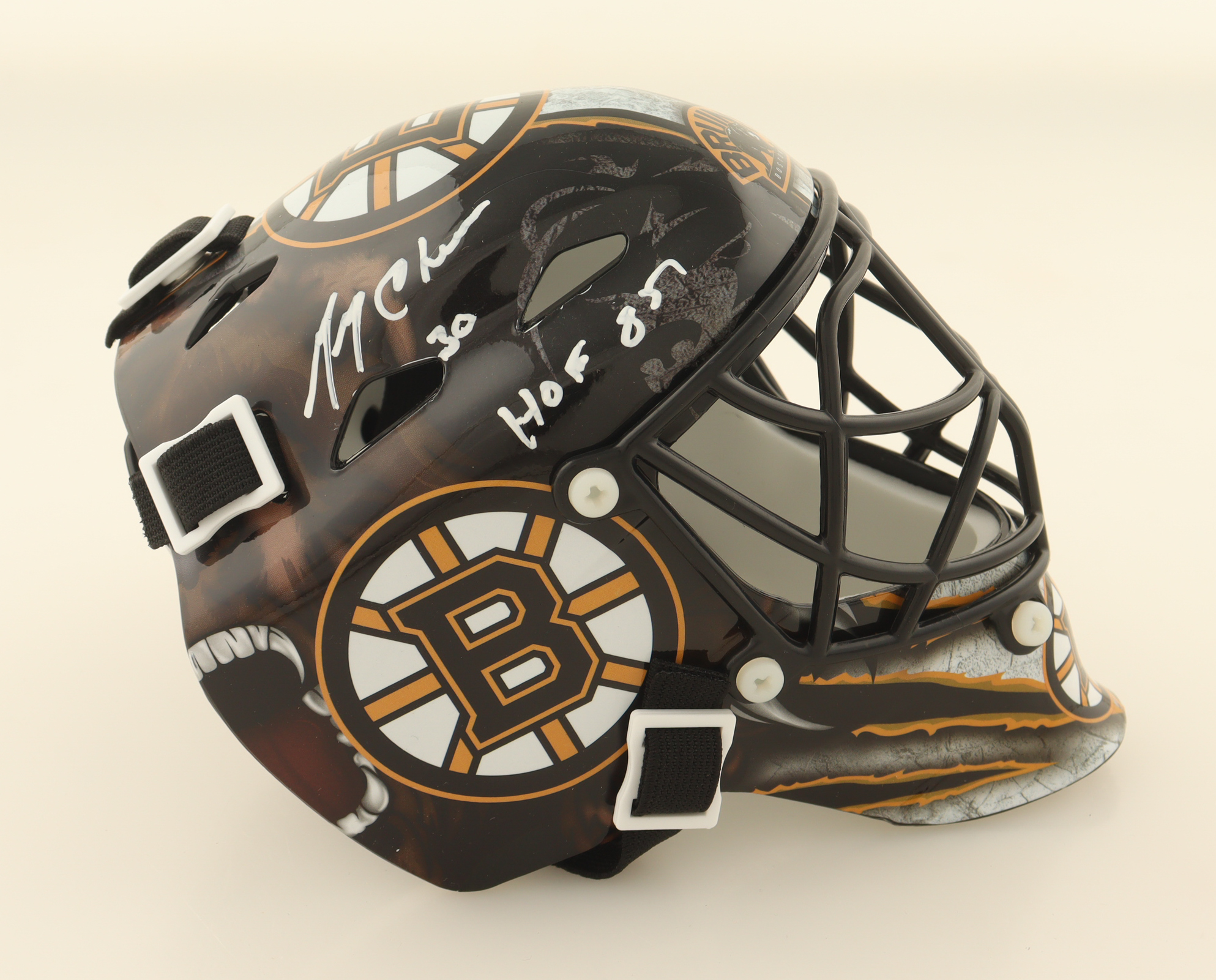 Gerry Cheevers Signed Bruins Mini Goalie Mask Inscribed "HOF 85" (Schwartz) at PristineAuction.com Gerry Cheevers Signed Bruins Mini Goalie Mask Inscribed "HOF 85" (Schwartz) at PristineAuction.com
