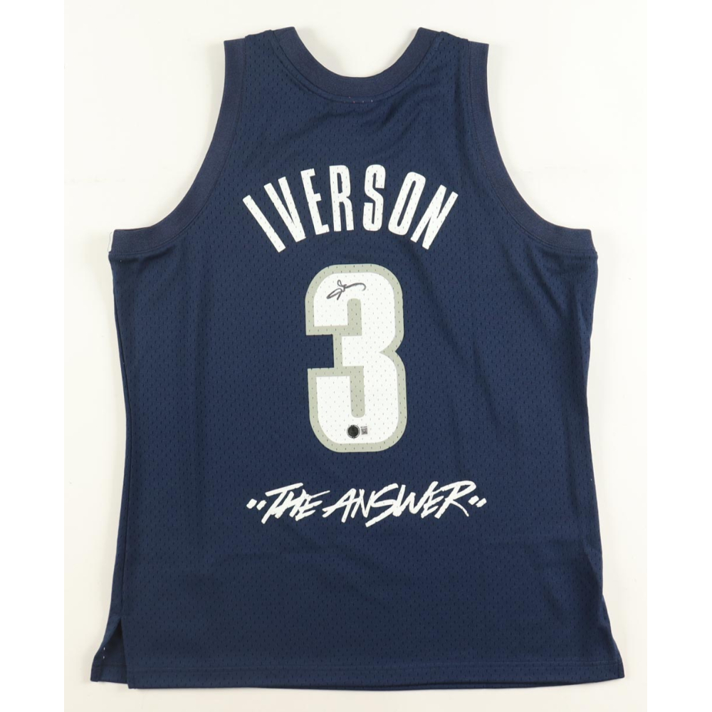 Allen Iverson Signed Georgetown Hoyas Mitchell & Ness Authentic Jersey (Beckett) at PristineAuction.com