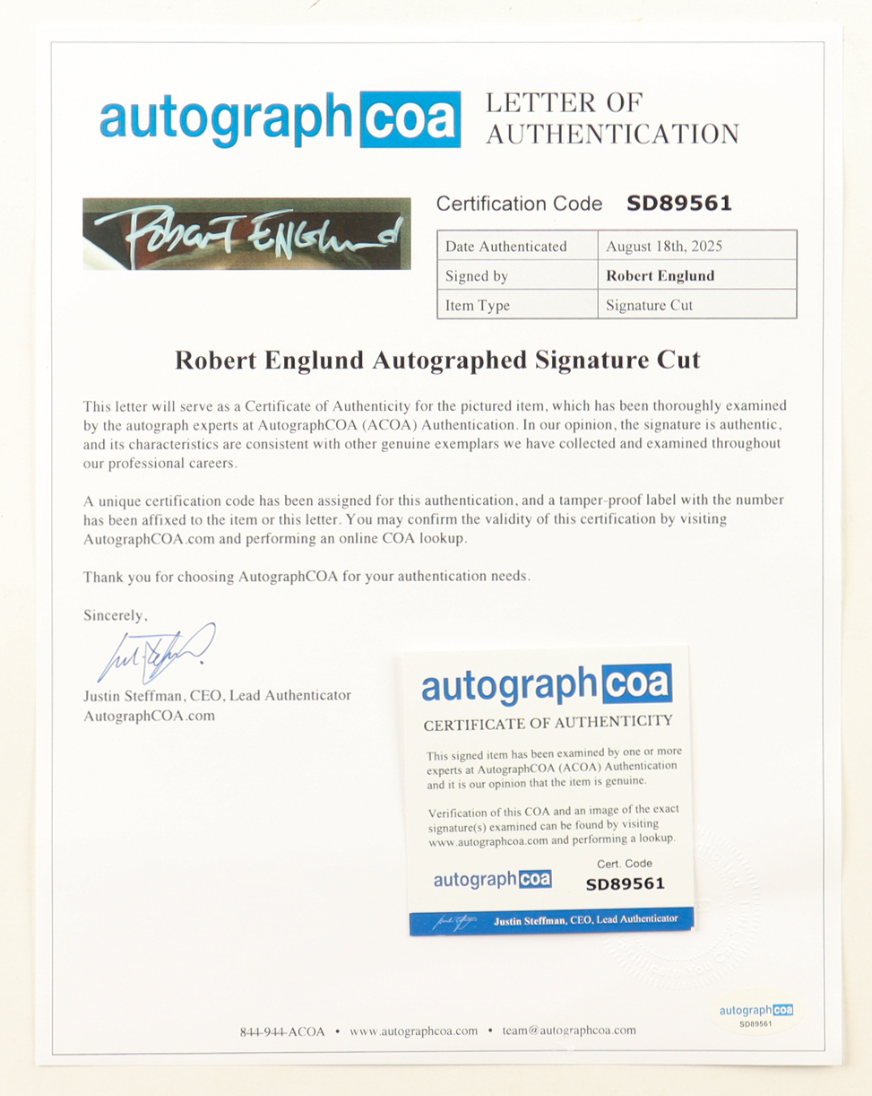 Robert Englund Signed Custom Framed Cut Display with Photo (AutographCOA) at PristineAuction.com Robert Englund Signed Custom Framed Cut Display with Photo (AutographCOA) at PristineAuction.com