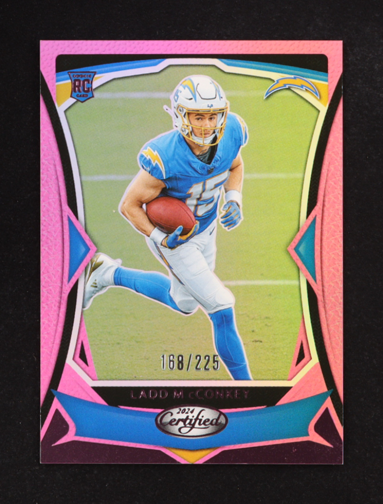 Ladd McConkey 2024 Certified Mirror Pink #125 #168/225 RC